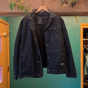 L.L. Bean Mens Utility Jacket Large Black Work Casual Cotton Nylon